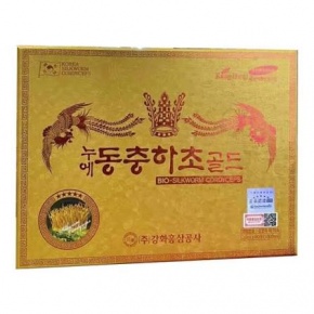 Đông Trùng Hạ Thảo Hàn Quốc Hộp Gỗ Vàng 60 Viên Chính Hãng